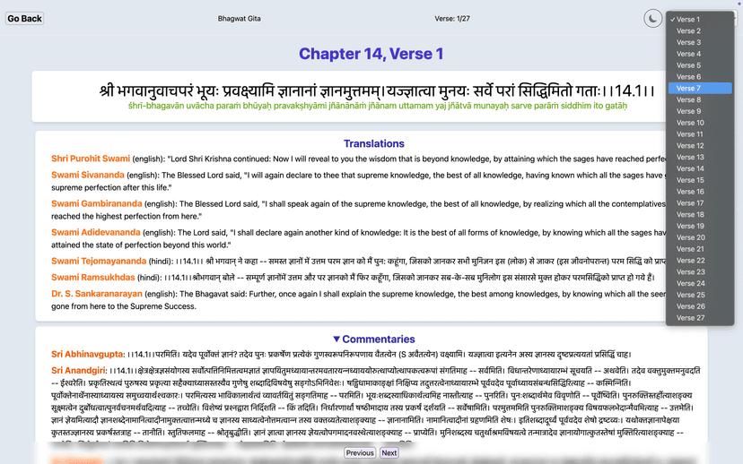 Bhagwad Gita Reading Portal