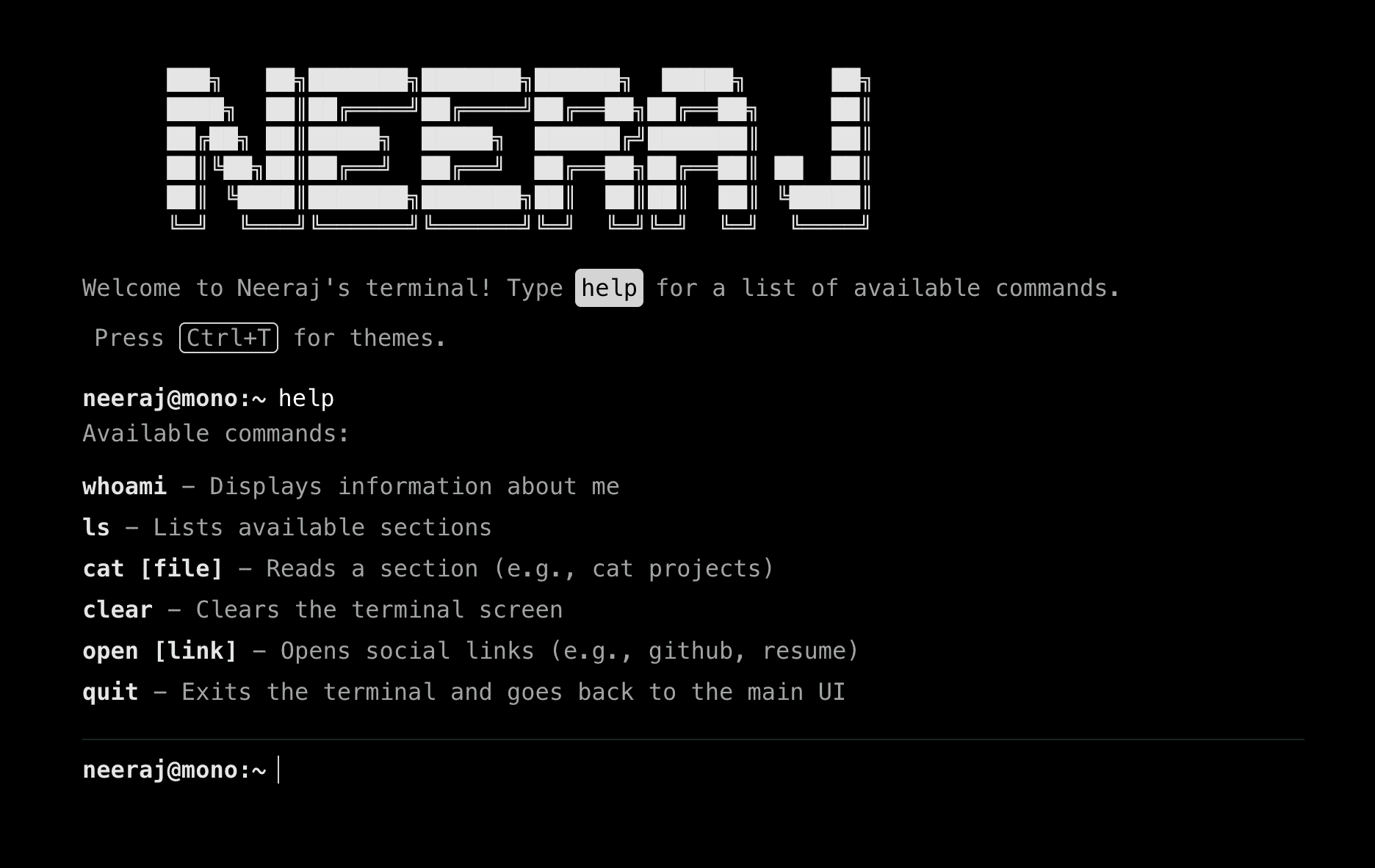Portfolio project page showing responsive cards and interactive sections